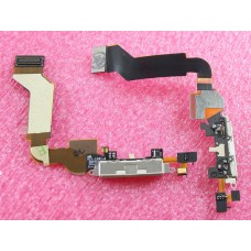 Шлейф iPhone 4S на системный разъем/микрофон Белый - Оригинал
