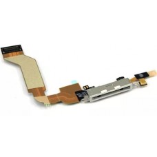 Шлейф iPhone 4 на системный разъем/микрофон Черный - Оригинал